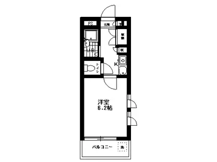 ジュネパレス市川第19(1K/2階)の間取り写真