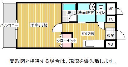 コンコース東堀(1K/5階)の間取り写真