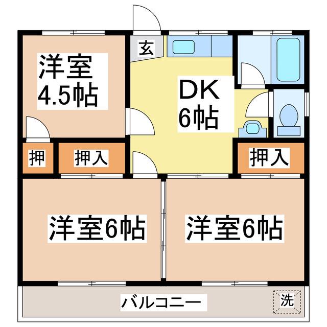 コーポフェニックス(3DK/1階)の間取り写真