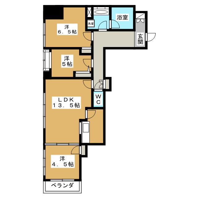 デルソーレ松戸(3LDK/2階)の間取り写真