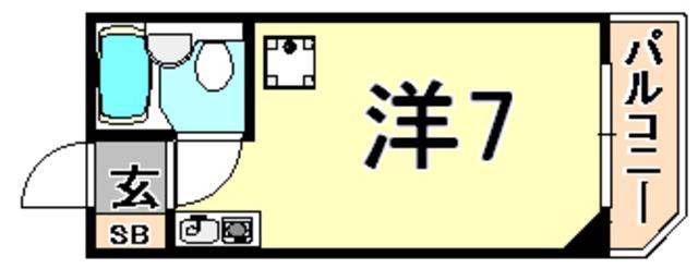 グローバル塚口(ワンルーム/3階)の間取り写真