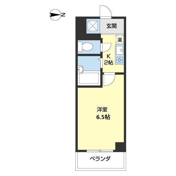 和歌山ドリームビル(1K/2階)の間取り写真