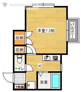 アパートメントイースト(1K/2階)の間取り写真