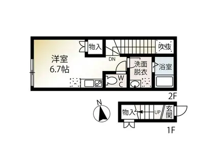 MQUARTO秋津(ワンルーム/2階)の間取り写真