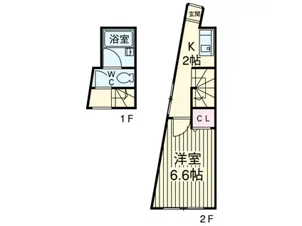 コーポ久保田(1K/1階)の間取り写真