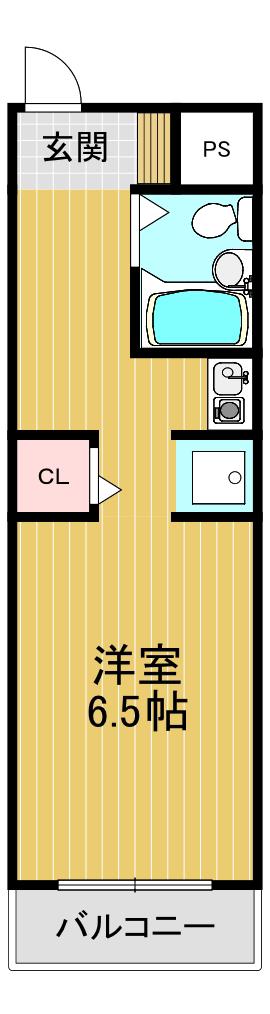 ヴィステリアハウス(1K/2階)の間取り写真