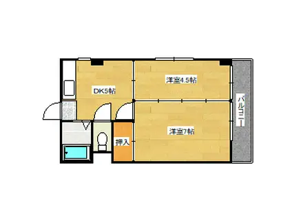 引地ビル(2DK/2階)の間取り写真
