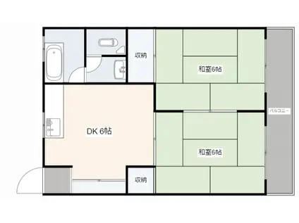 タイセイビル(2DK/4階)の間取り写真