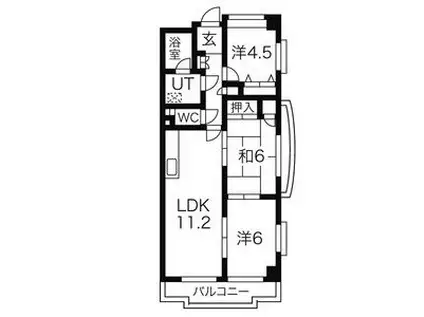 アメニティコーワ(3LDK/4階)の間取り写真