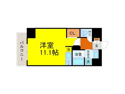 SHOKEN RESIDENCE名古屋今池(ワンルーム/11階)の間取り写真