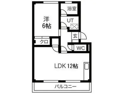 ダイアローグA(1LDK/2階)の間取り写真