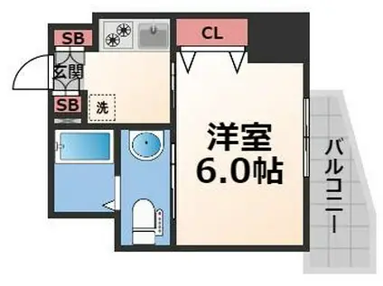 ワールドアイ大阪城イーストアドバンス(1K/7階)の間取り写真