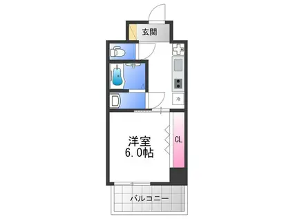 GLUCK MAISON S-SHINFUKAE XIII(1K/7階)の間取り写真