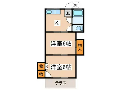 クレインハイム荏田(2K/1階)の間取り写真