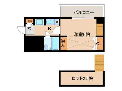 シティパレス21JR奈良P-8(1K/4階)の間取り写真