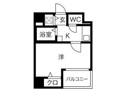 スカイコート豊島南長崎(1K/2階)の間取り写真