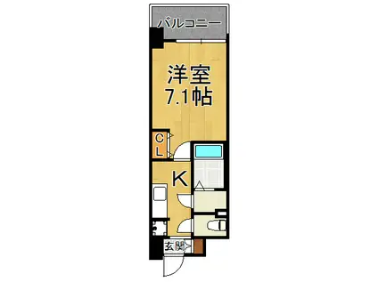 フレシール昭和通(1K/8階)の間取り写真