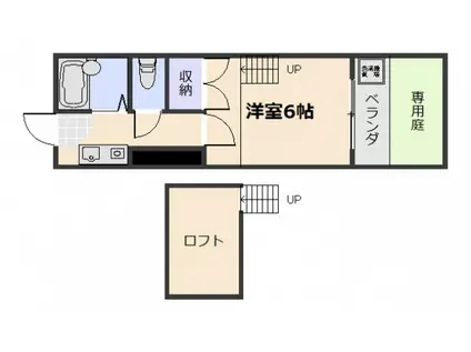 オレンジハウス坪井(1K/1階)の間取り写真