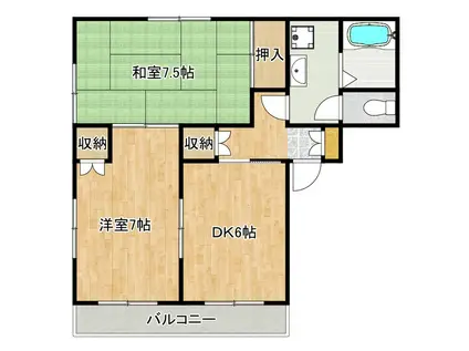 サンライズマンション(2DK/3階)の間取り写真