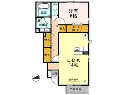 D-ROOM AS(1LDK/1階)の間取り写真