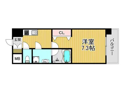 スワンズ大阪 アクシオン(1K/5階)の間取り写真