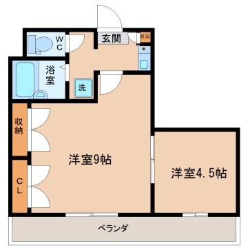 パレス窪新(2K/2階)の間取り写真