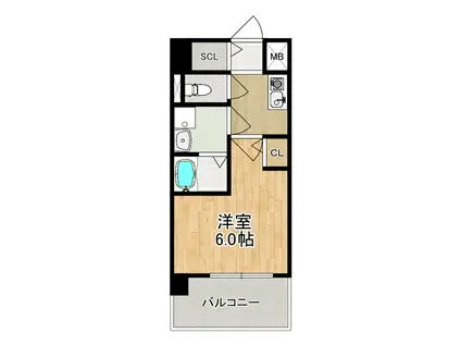 MODERN PALAZZO東本町(1K/9階)の間取り写真