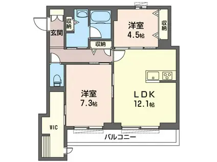エムズハウス大成(2LDK/1階)の間取り写真