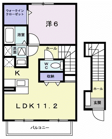 ソフィアコート(1LDK/2階)の間取り写真