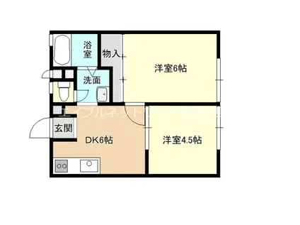 ロジュマン大窪(2DK/2階)の間取り写真