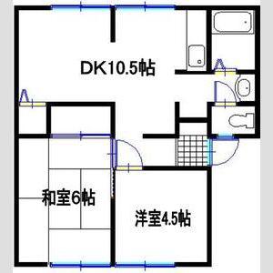 エクセル山崎(2DK/2階)の間取り写真