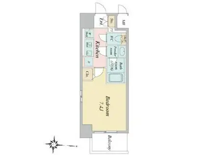 BPRレジデンス丸の内(1K/10階)の間取り写真