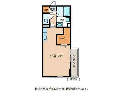 グランテラス上郷(ワンルーム/3階)の間取り写真