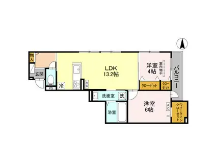 アベニール末広(2LDK/1階)の間取り写真