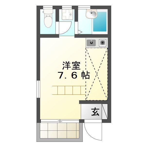 コーポ136(ワンルーム/2階)の間取り写真