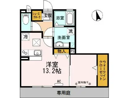 グラン・ボヌール(ワンルーム/1階)の間取り写真