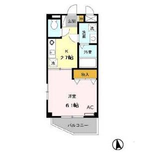 クレアール(1K/2階)の間取り写真