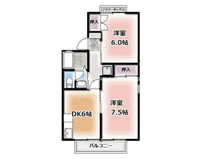 ハイムフレンド(2DK/2階)の間取り写真