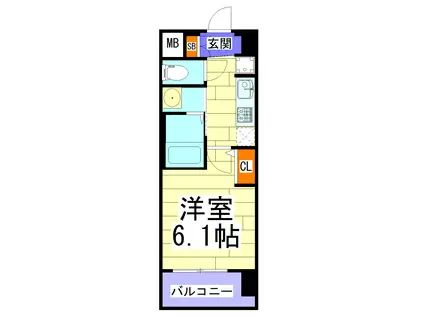 エステムコート難波ウエスト-SIDEVIグラッド(1K/8階)の間取り写真