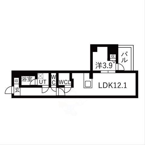THE MUSE神屋町(1LDK/10階)の間取り写真