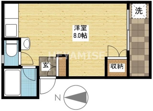 シャル夢館II(ワンルーム/2階)の間取り写真
