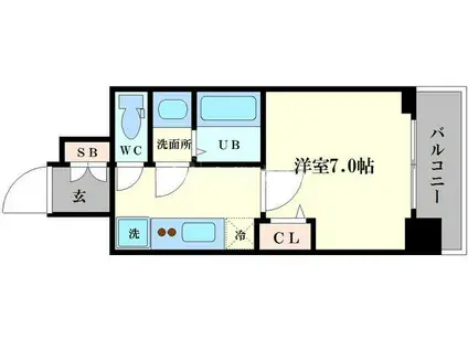LC大阪ドームシティ(1K/3階)の間取り写真