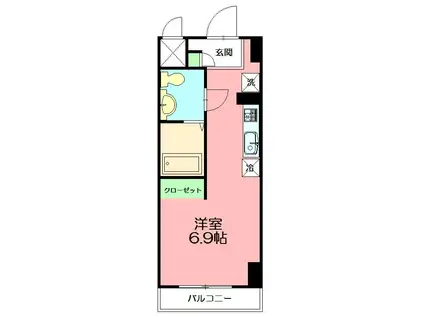 カレッジテラス東海大学前A棟(ワンルーム/2階)の間取り写真