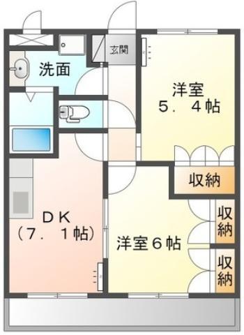エルアール(2DK/2階)の間取り写真