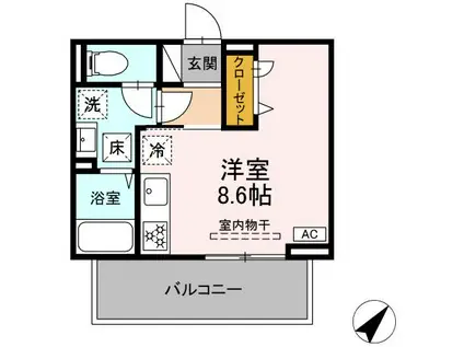 ポポンタ ミュー(ワンルーム/1階)の間取り写真