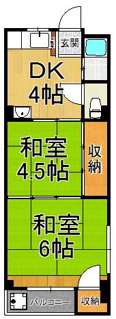 栄マンション(2DK/4階)の間取り写真