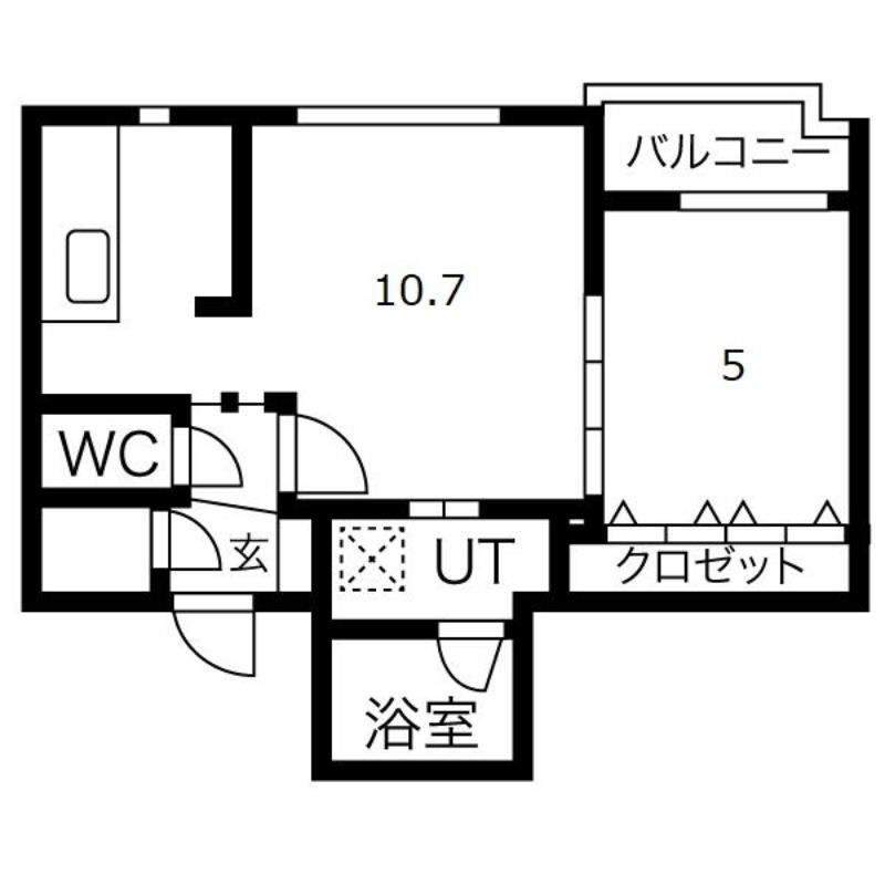 シティプラザ手稲本町(1LDK/2階)の間取り写真