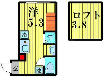 ハーモニーテラス西葛西(ワンルーム/1階)の間取り写真