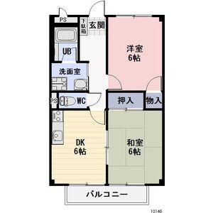 SURPLUSカーサフローレ(2DK/2階)の間取り写真