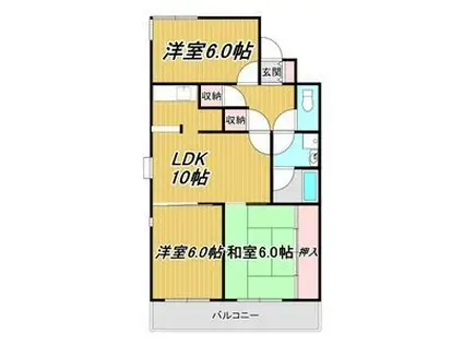 ノースランド1(3LDK/2階)の間取り写真